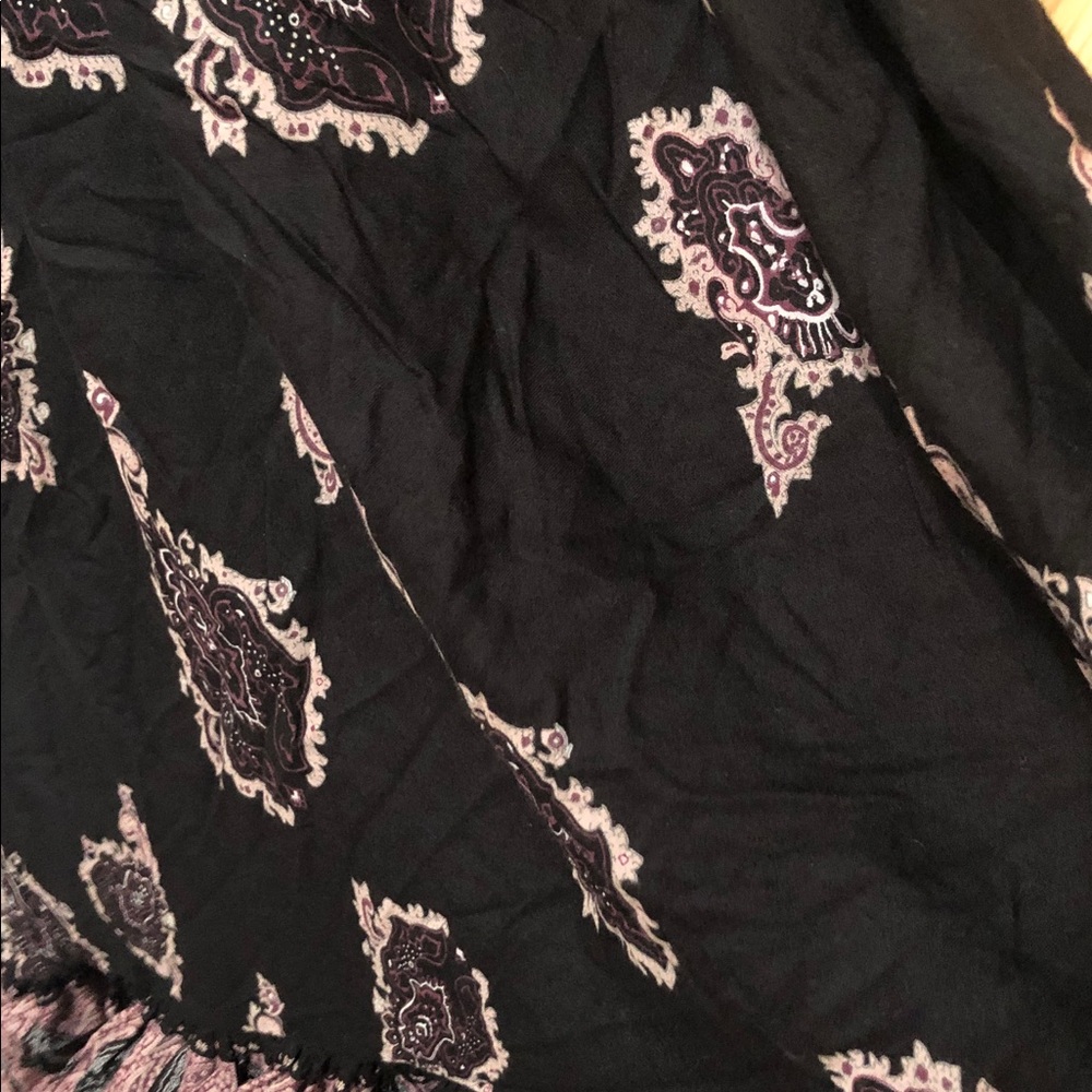 ellos Black MIDI Dress with Pink-Cream Paisley Accents slight high low - Picture 5 of 9